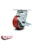 Service Caster 4 Inch Red Poly on Cast Iron Swivel Caster with Roller Bearing and Brake SCC SCC-30CS420-PUR-RS-TLB - alternate 3